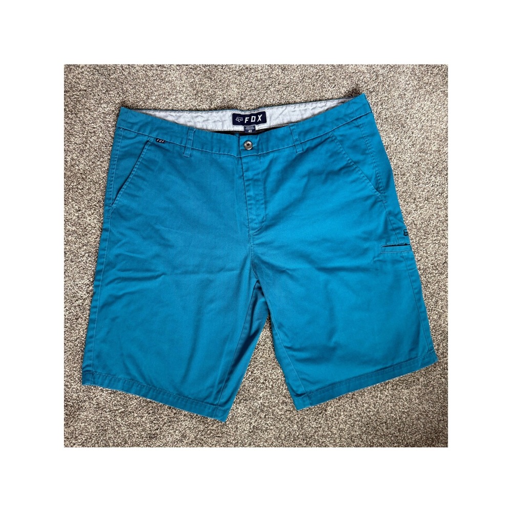 Fox Racing Chino Essex Shorts Mens 40 Teal Blue Casual Skate Surf Streetwear